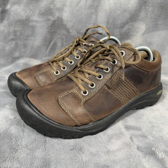 Keen Brown Leather Casual Comfort Austin Shoes Mens Sz 10 Outdoor Hiking Walking